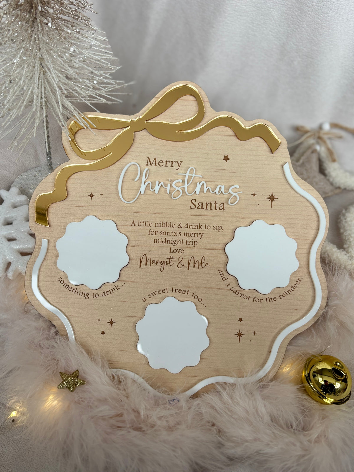 Santa’s Christmas Eve Treat Wavy Bow Board