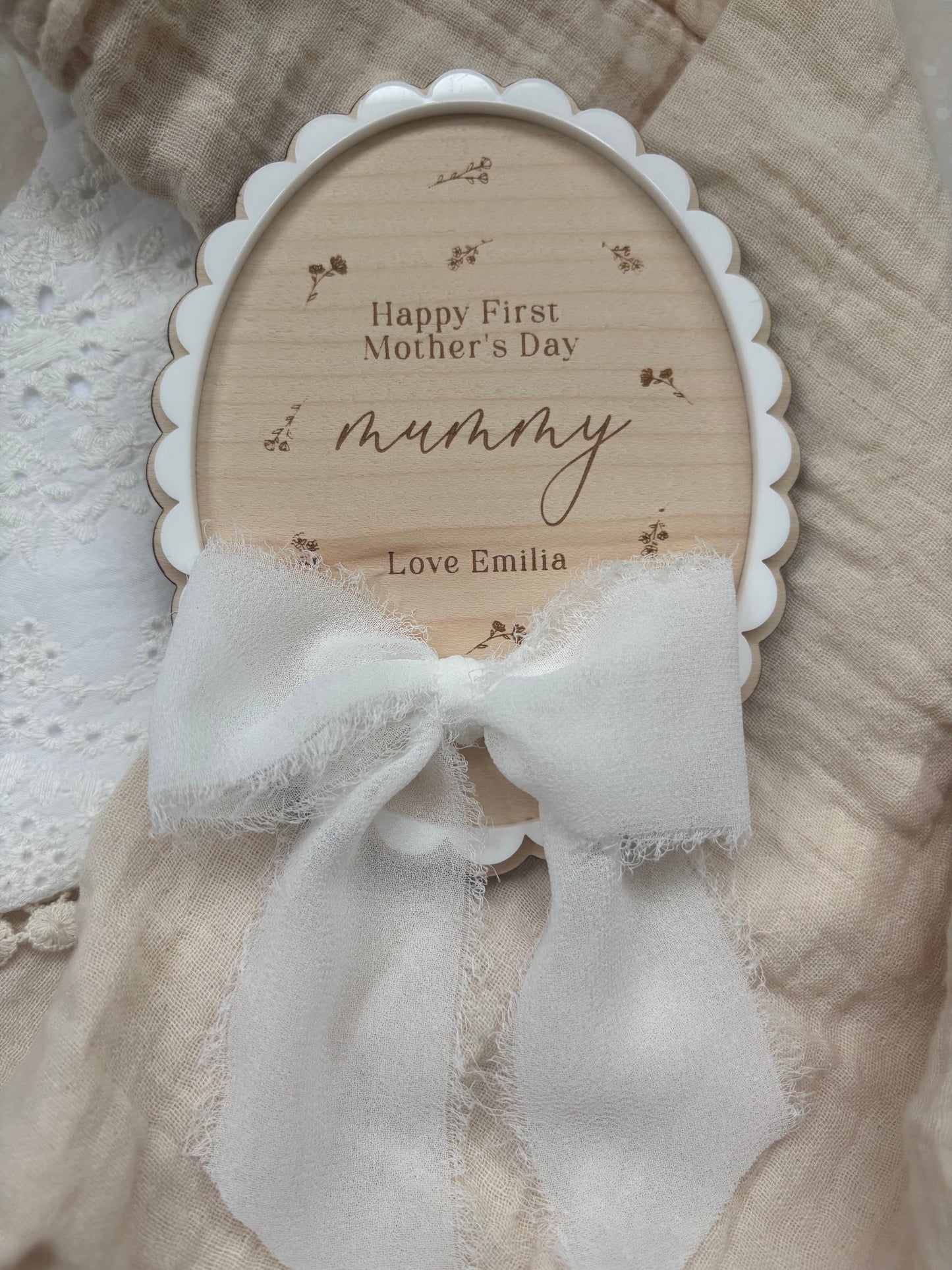 First Mother’s Day Personalised Plaque - Our 1st Mother’s Day Photo Prop Wooden Sign