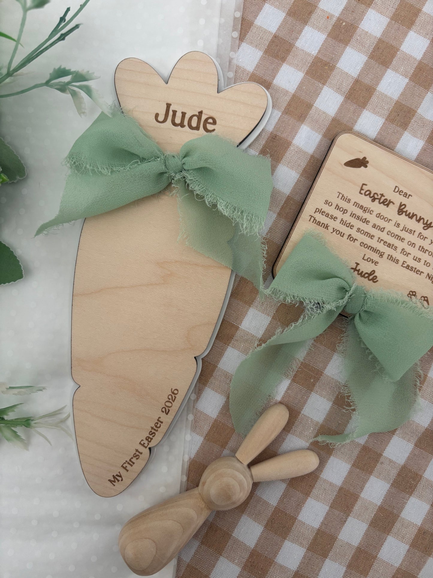 Personalised Carrot First Easter Footprint Plaque