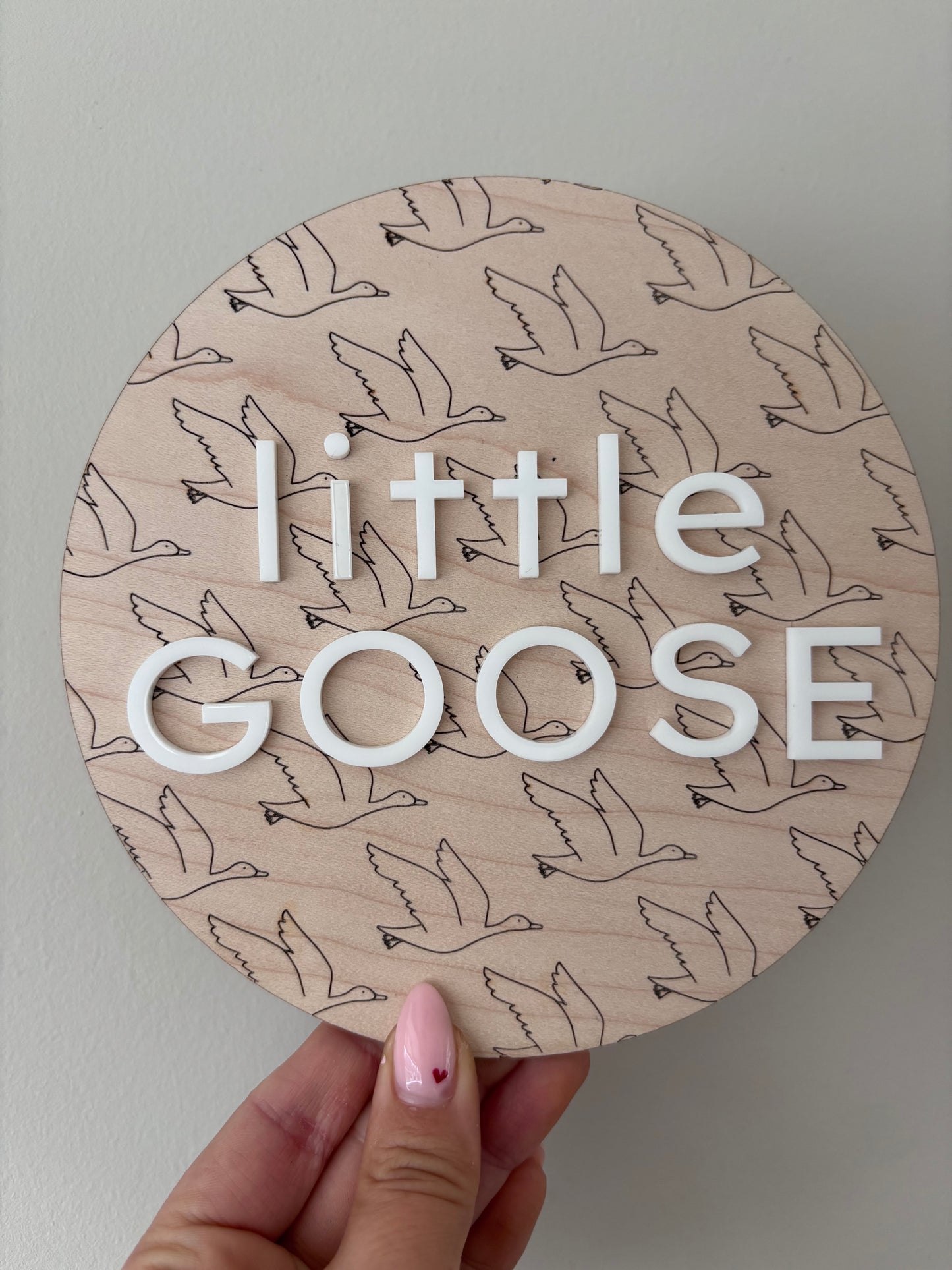 Little Goose Round Plaque