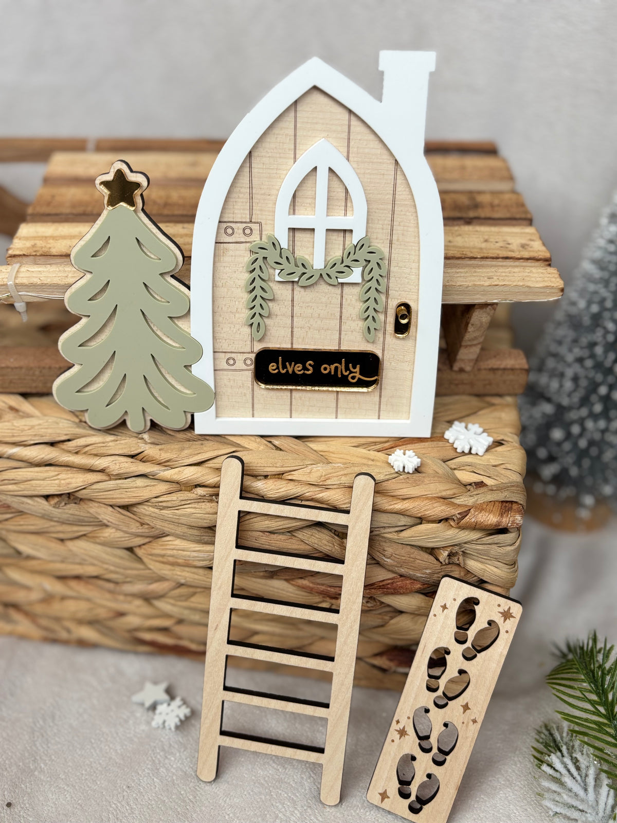 Personalised Magic Elf Door Christmas Shelf Sitter