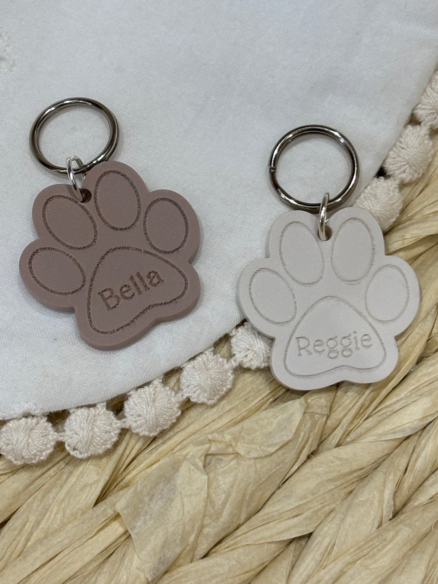 Paw Print Pet Tag - Personalised Acrylic Paw Tag
