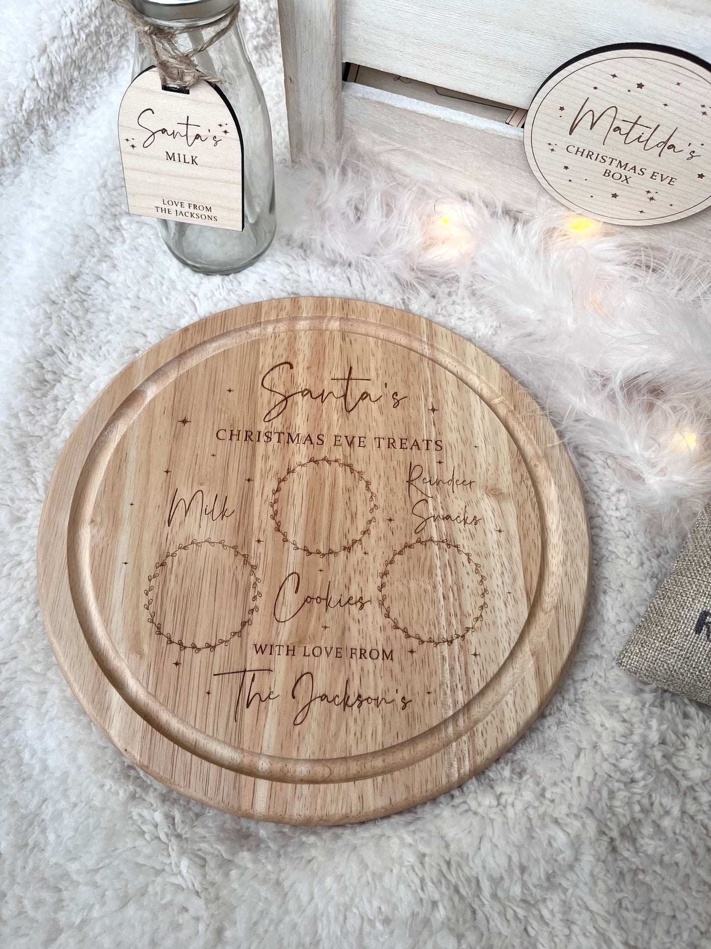 Personalised Christmas Eve Santa’s Treat Board Round