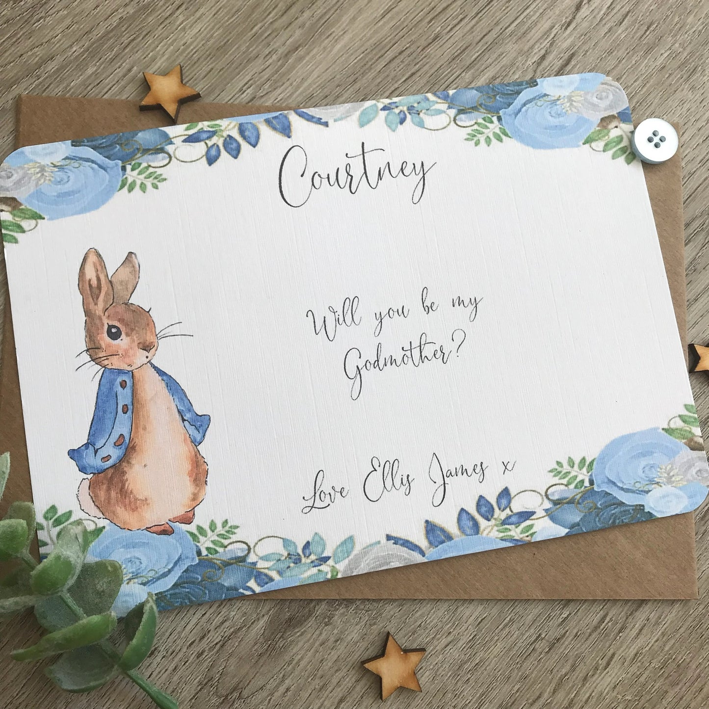 Personalised Godparent Proposal Peter Bunny Scratchcard