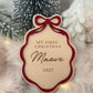 First Christmas Bow Photo Plaque & Bauble
