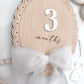Scallop Wooden Monthly Milestone Markers Set with Chiffon Bow- Baby Gift