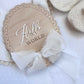 Hello World Wooden Birth Announcement Plaque