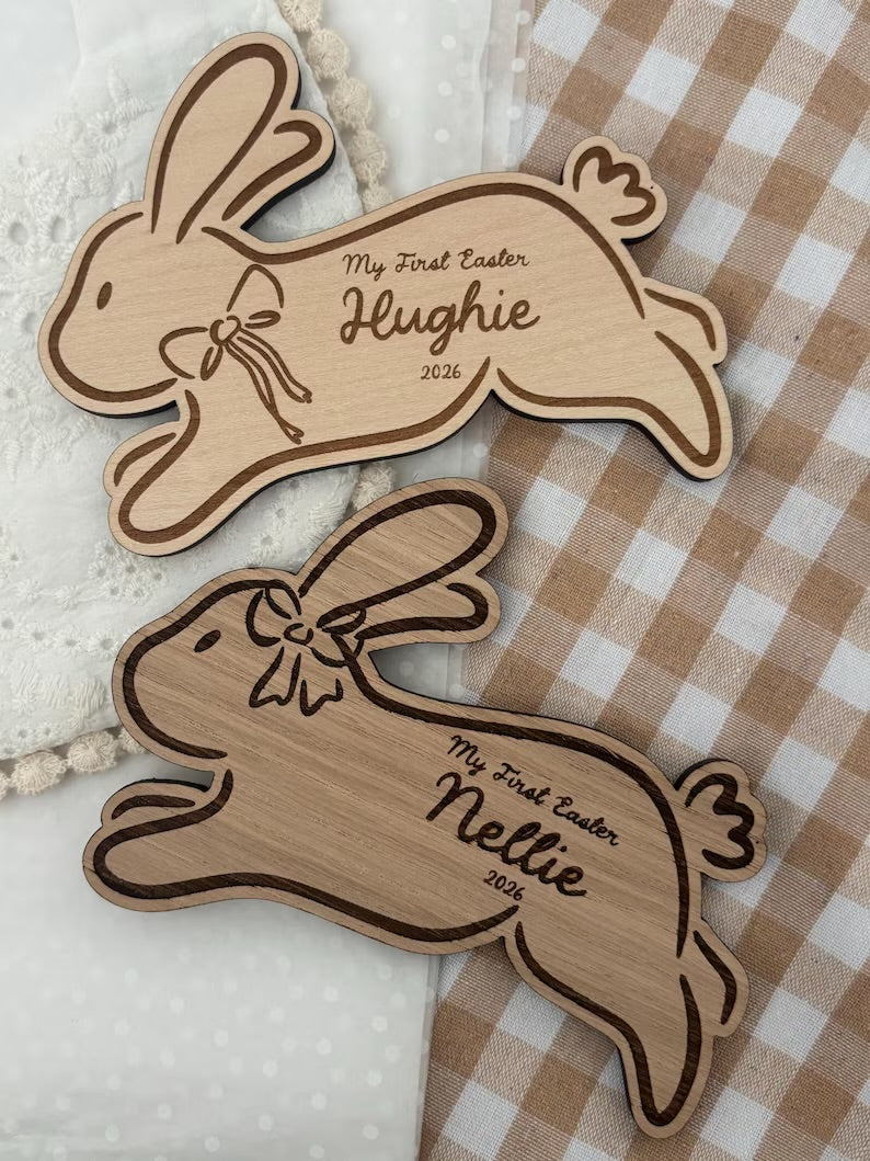 My First Easter Wooden Bunny Plaque