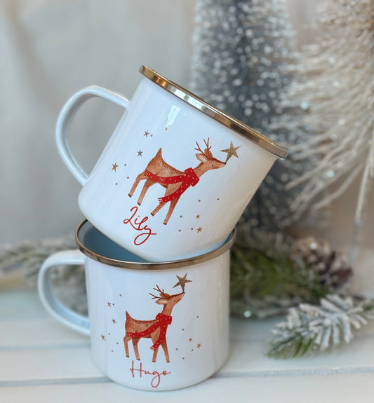 Personalised Reindeer Mug & Treat Bag