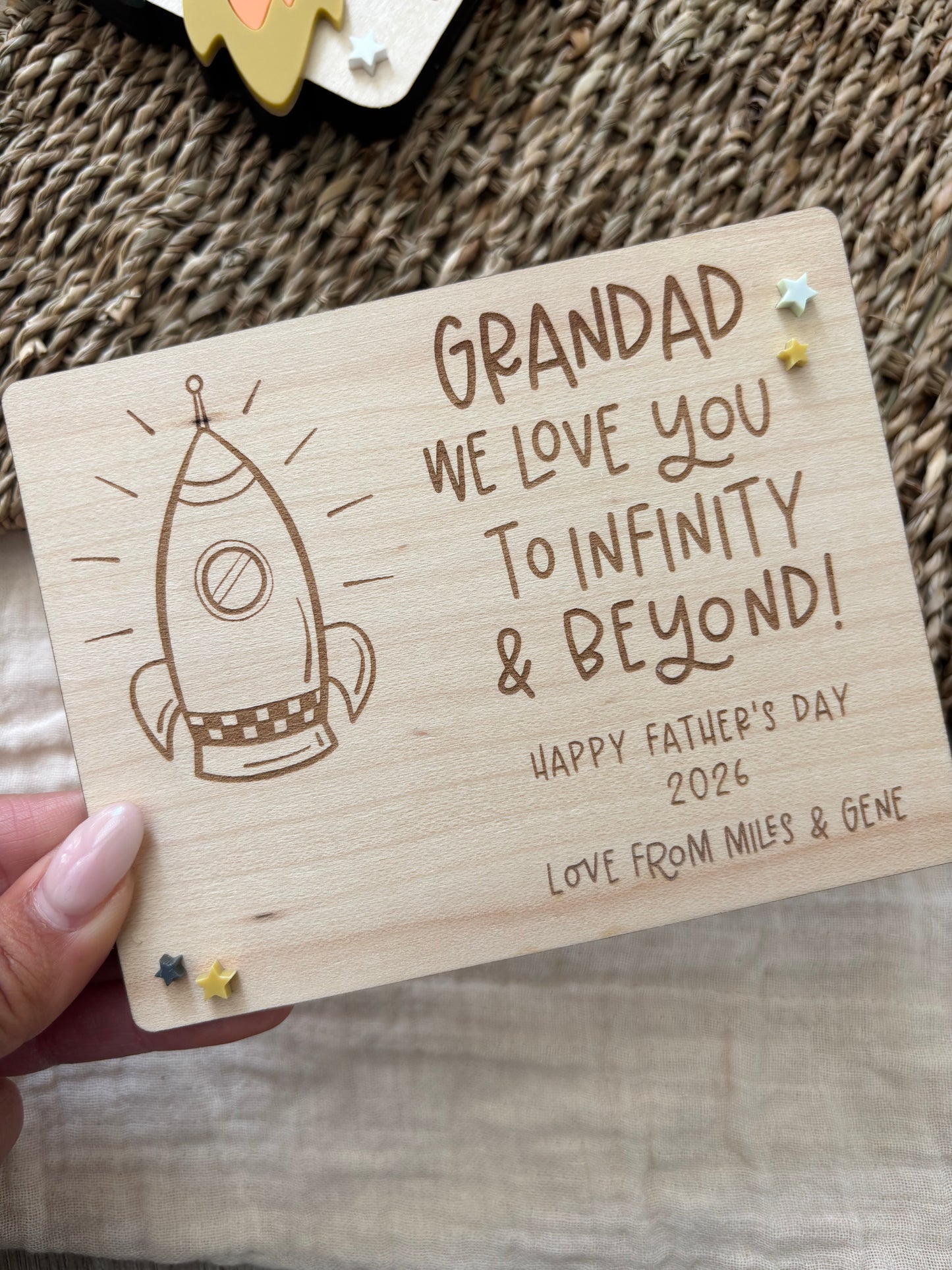Father’s Day Love you to the Moon FingerPrint Magnet Gift