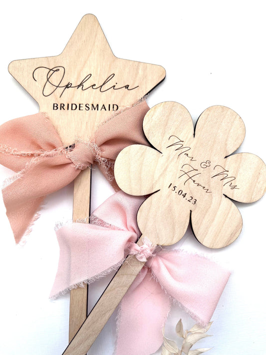 Personalised Bridesmaid or Flower Girl Wedding Wand