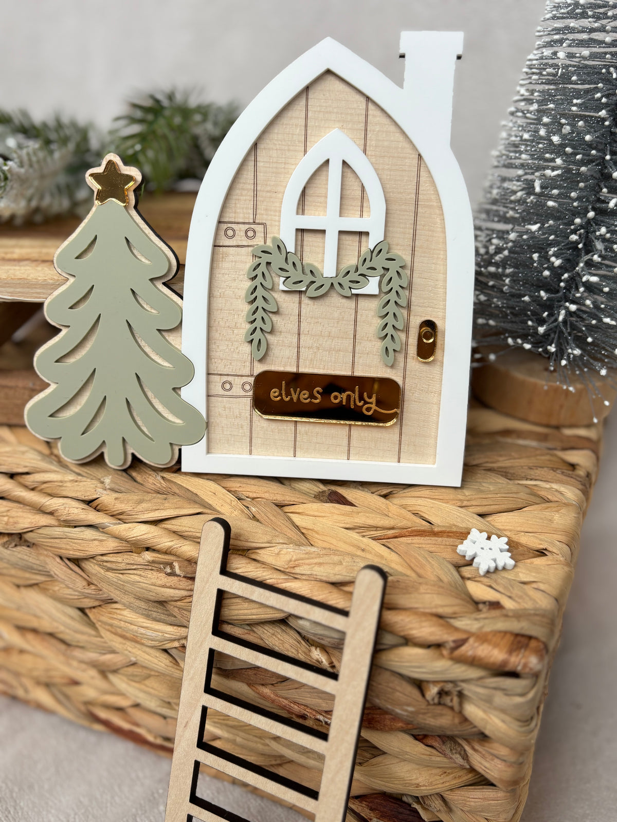 Personalised Magic Elf Door Christmas Shelf Sitter