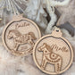 Personalised Rocking Horse, Gingerbread Bauble : Wooden Snowglobe Tree Ornament