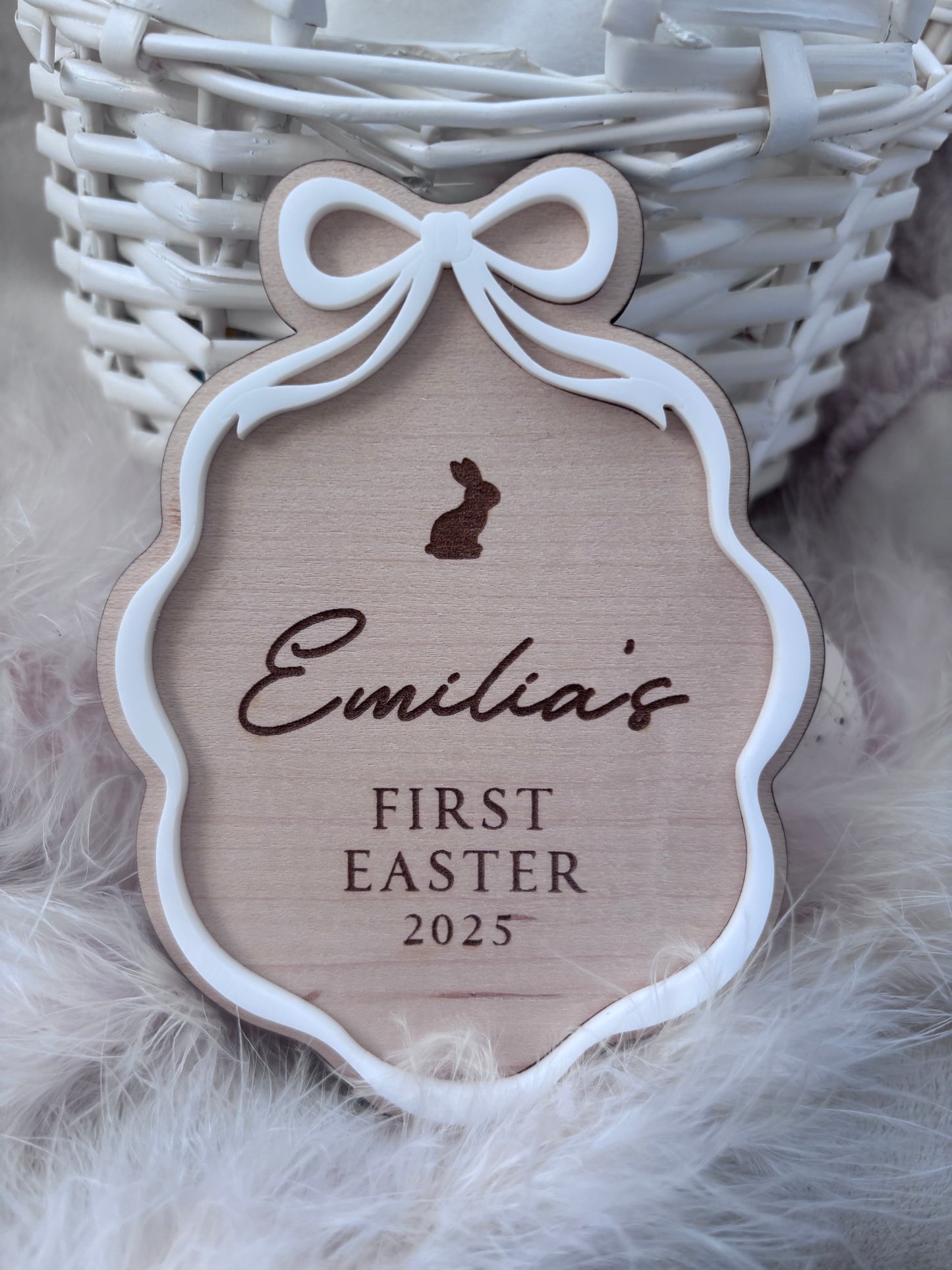 Personalised First Easter Bow Plaque