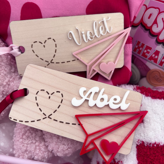 Valentines Paper Plane Tag