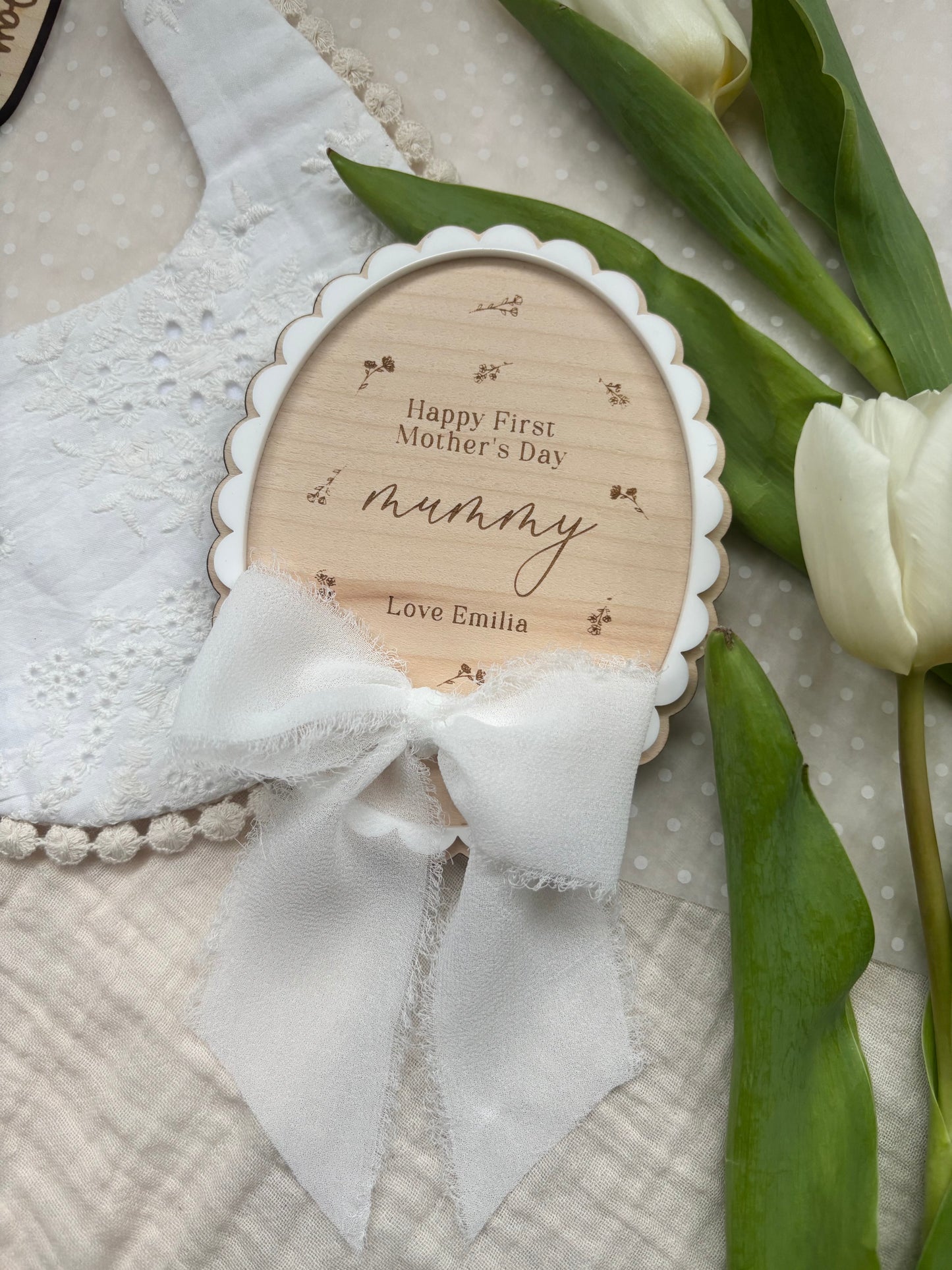 First Mother’s Day Personalised Plaque - Our 1st Mother’s Day Photo Prop Wooden Sign
