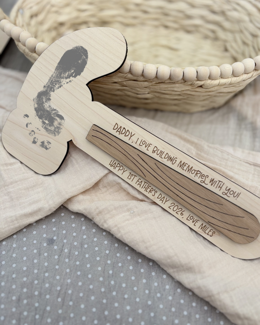 Father’s Day Footprint Hammer Plaque