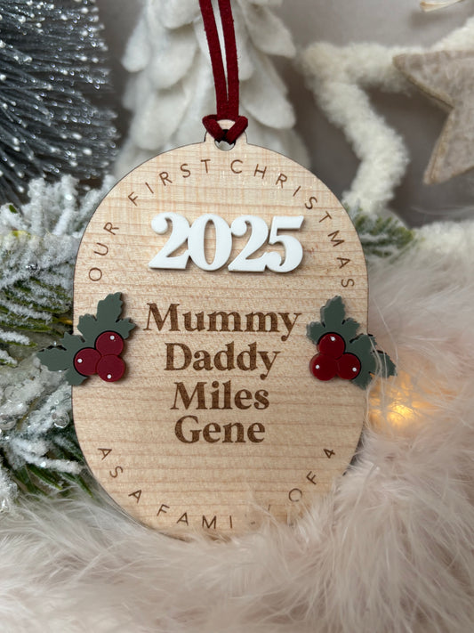 Personalised Family Christmas Keepsake Bauble