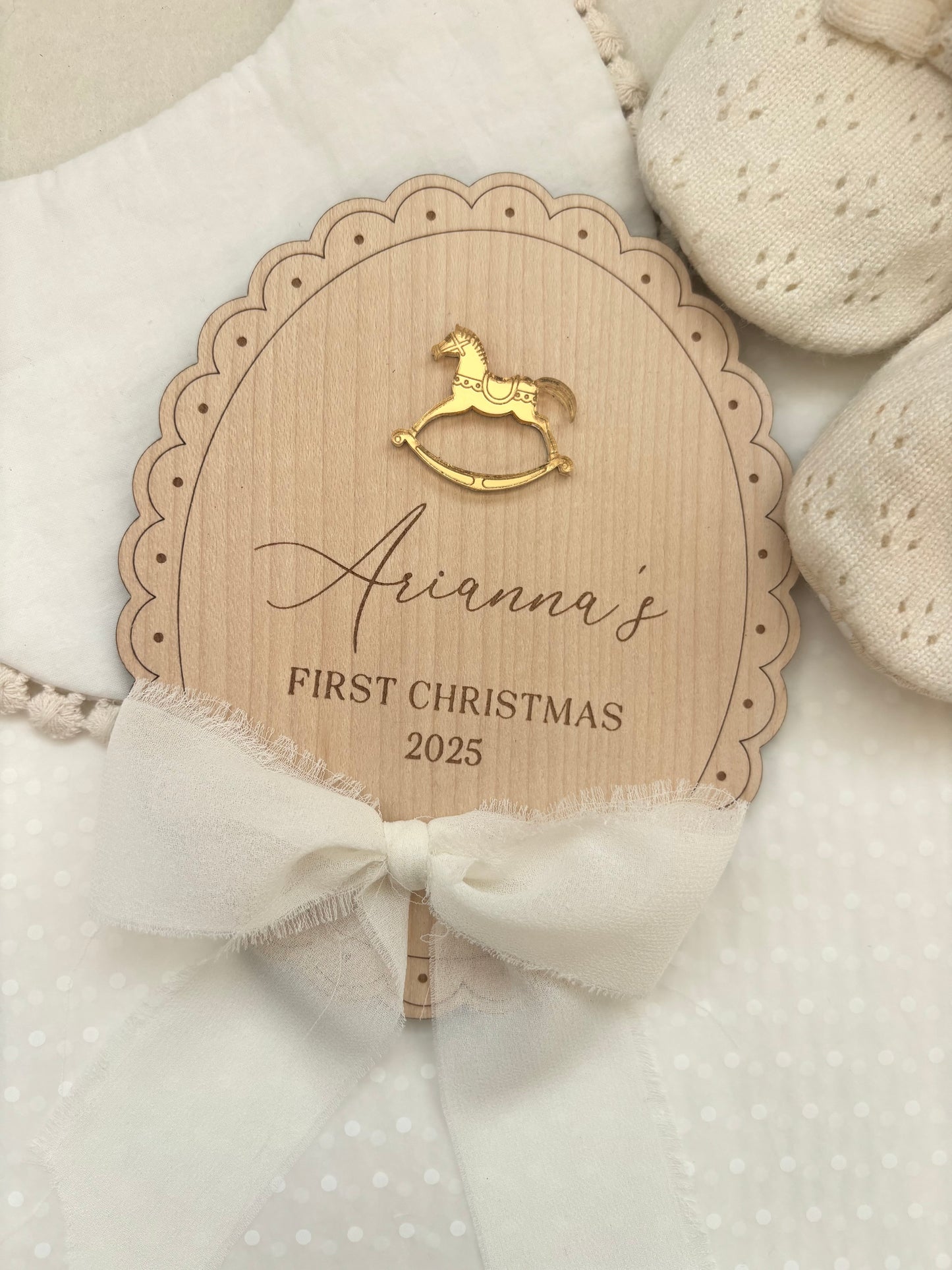 My First Christmas Personalised Plaque - Rocking Horse