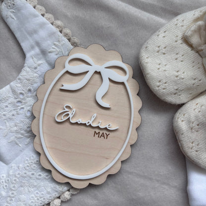 Bow Frame Name Announcement Plaque