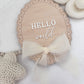 Hello World Wooden Birth Announcement Plaque