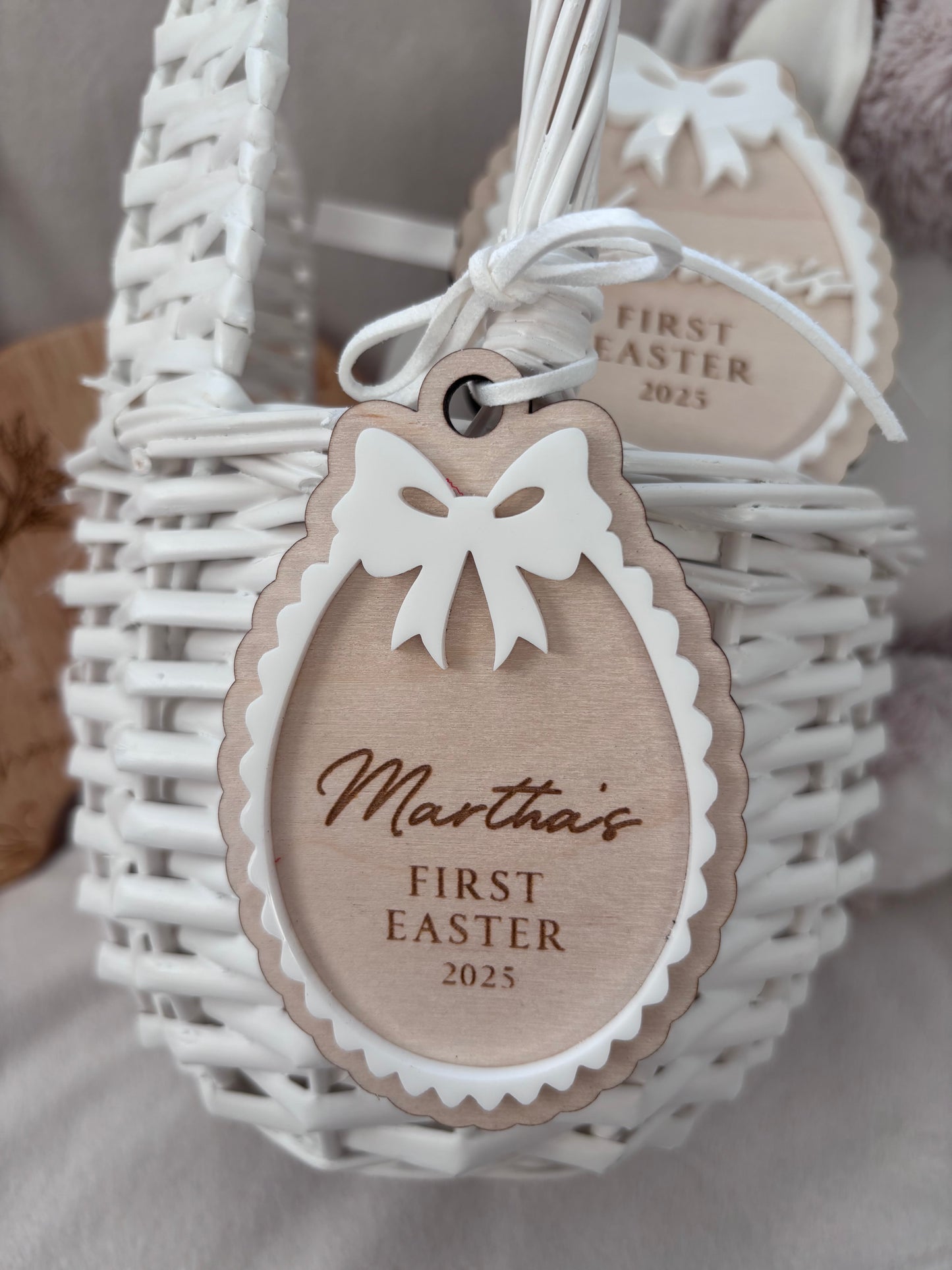 Personalised Easter Bow Basket Tag