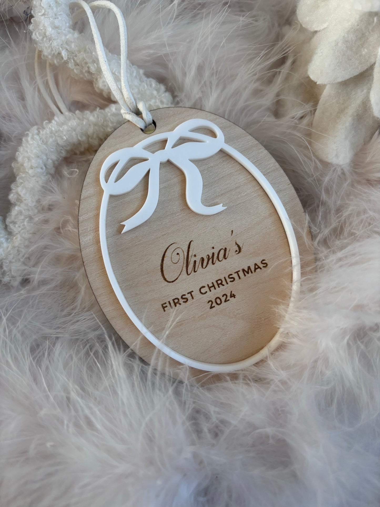 First Christmas Keepsake Bow Bauble