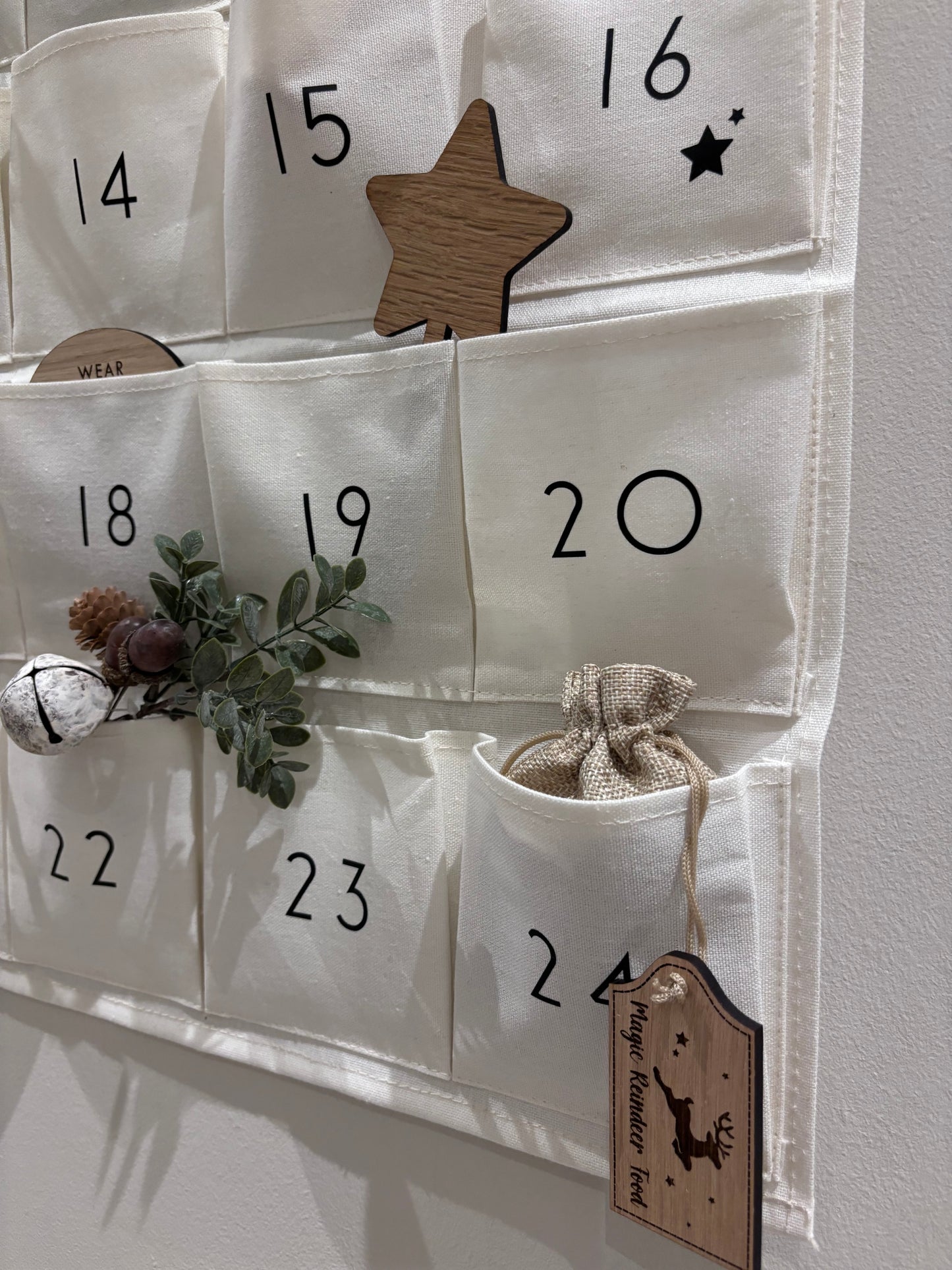 Personalised Fabric Advent Calendar - 24 Pockets