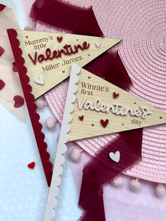 Valentines Personalised Mini Scallop Flag