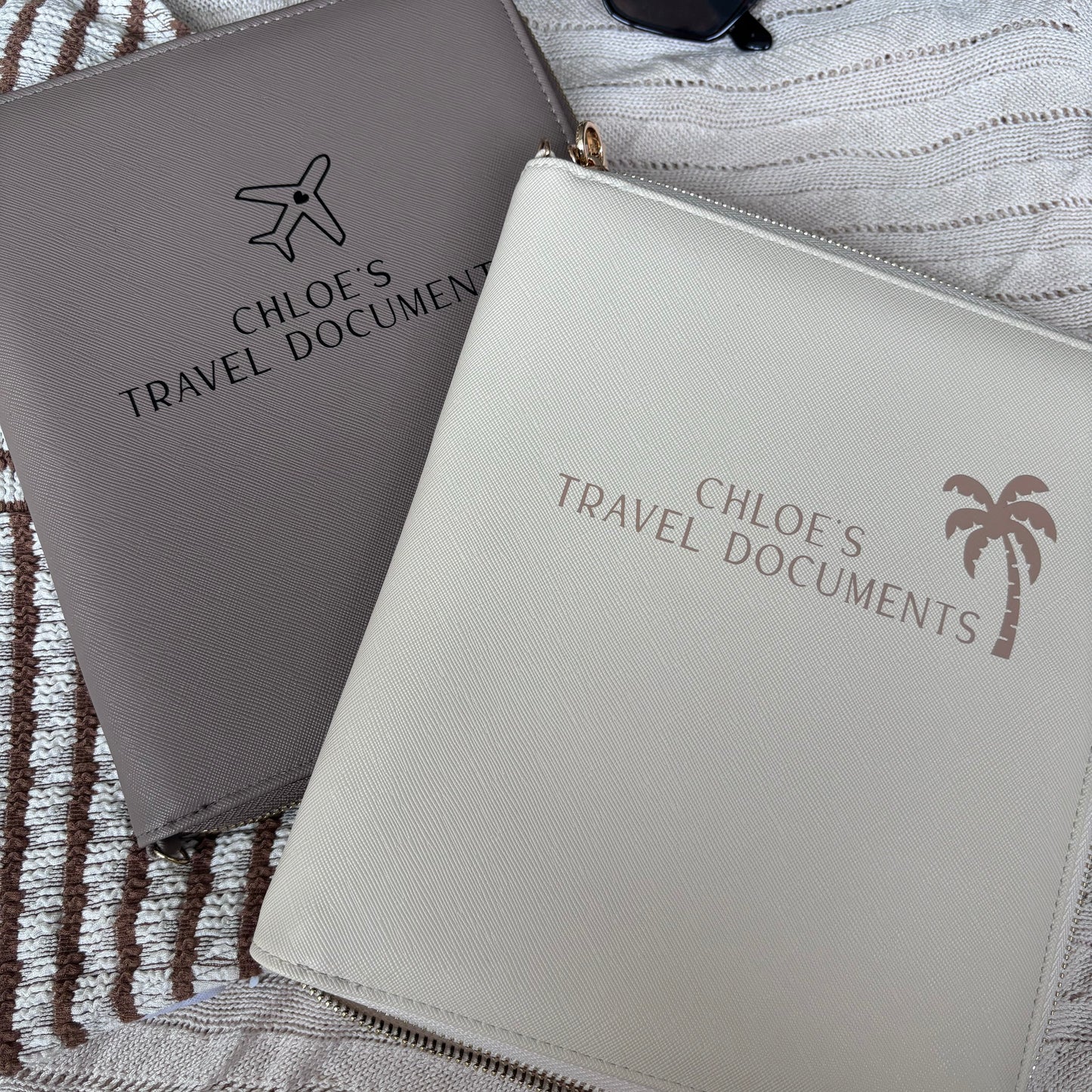 Luxury Personalised Travel Organiser - Palm Tree