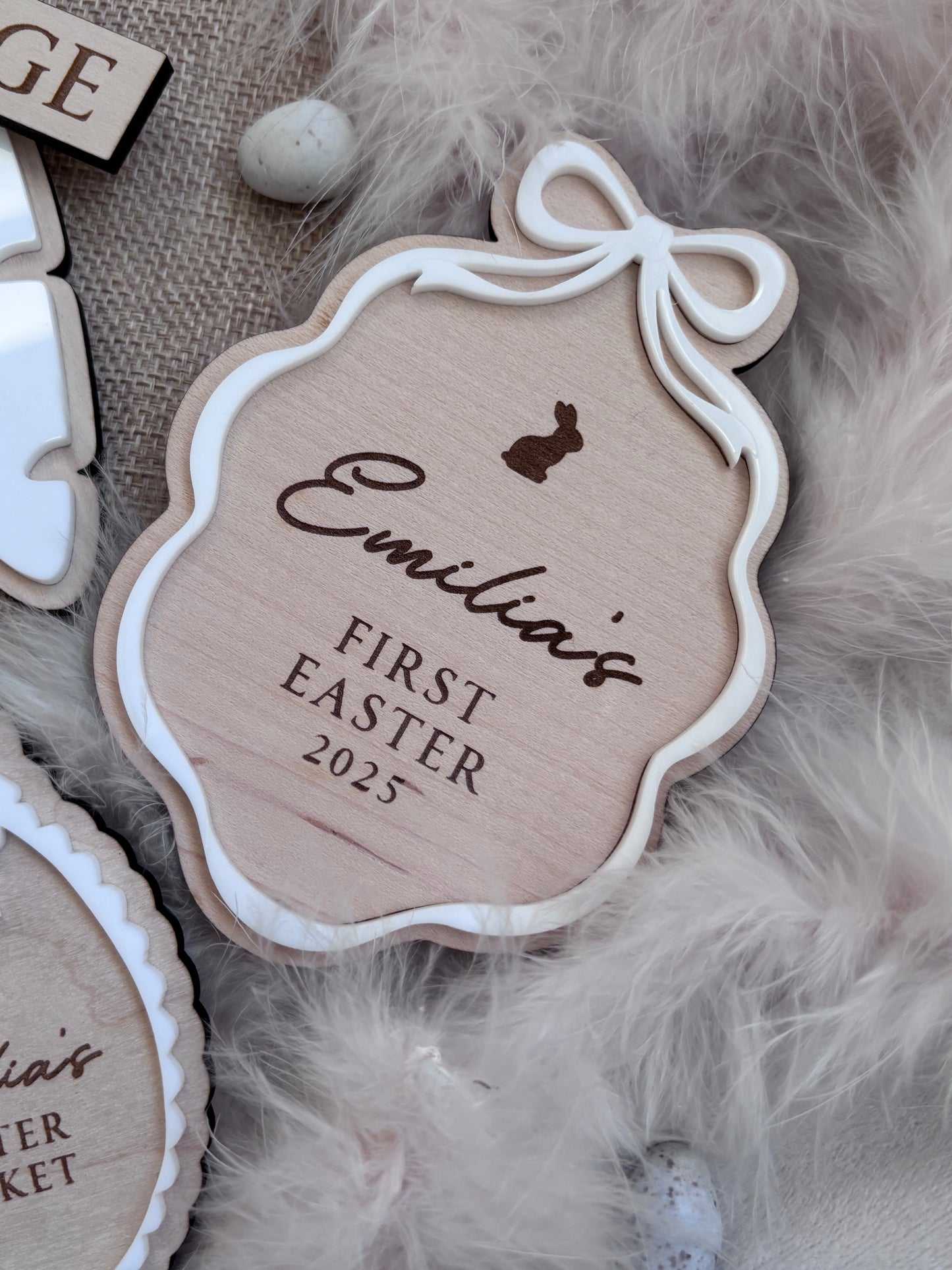 Personalised First Easter Bow Plaque