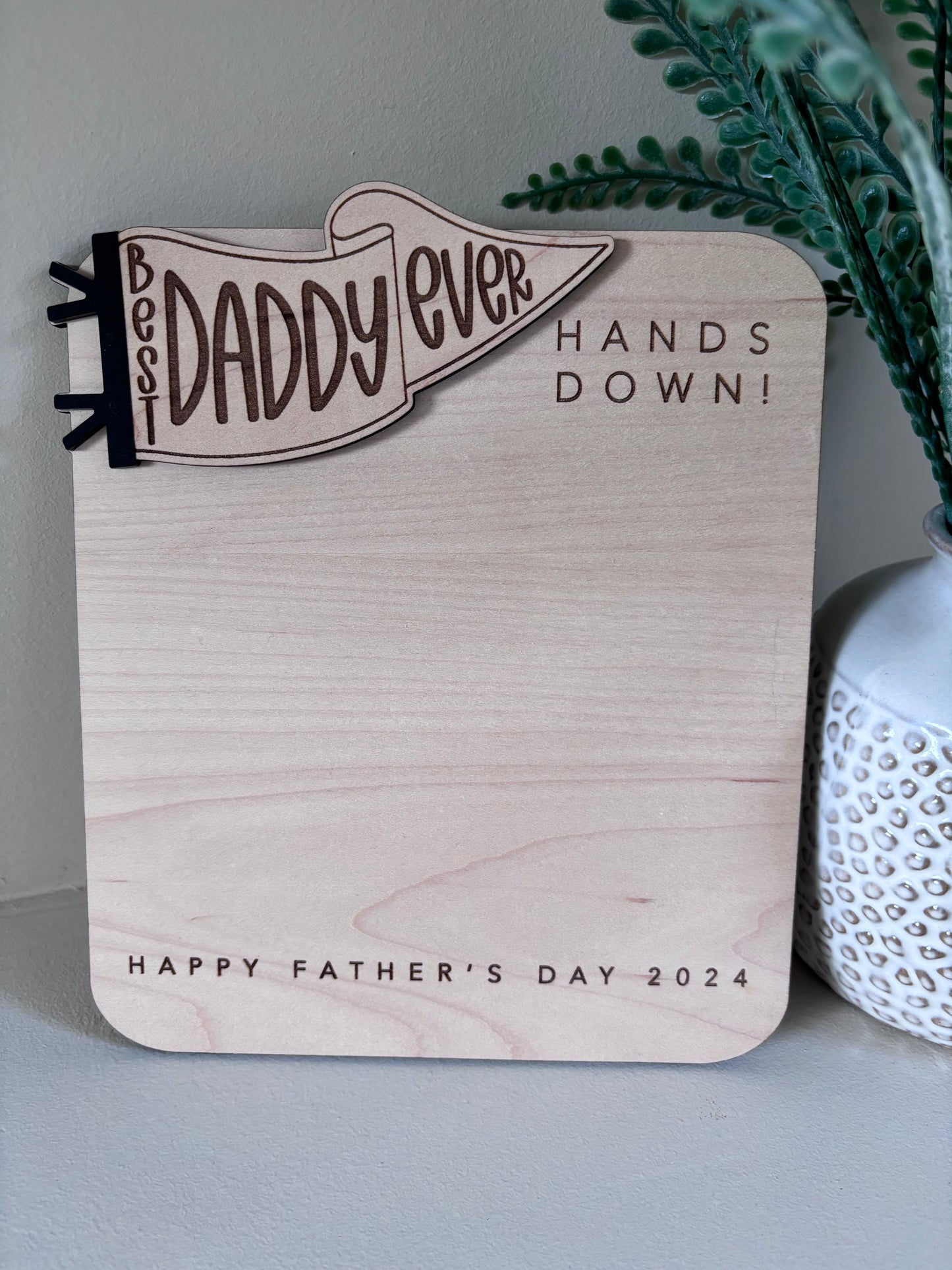 Best Daddy DIY Hand Print Plaque