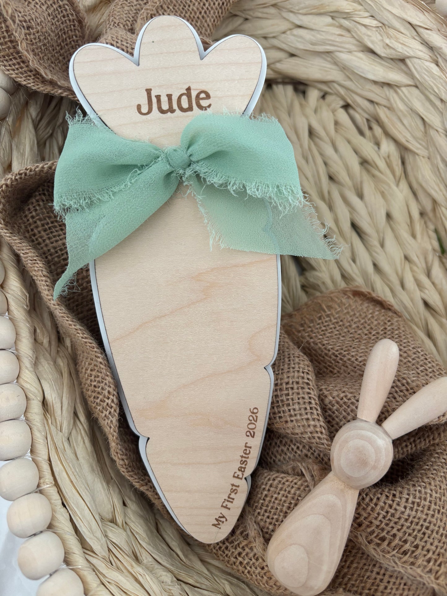Personalised Carrot First Easter Footprint Plaque