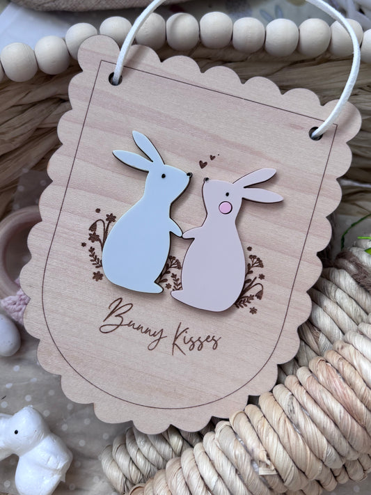 Easter Bunny Kisses Scallop Plaque