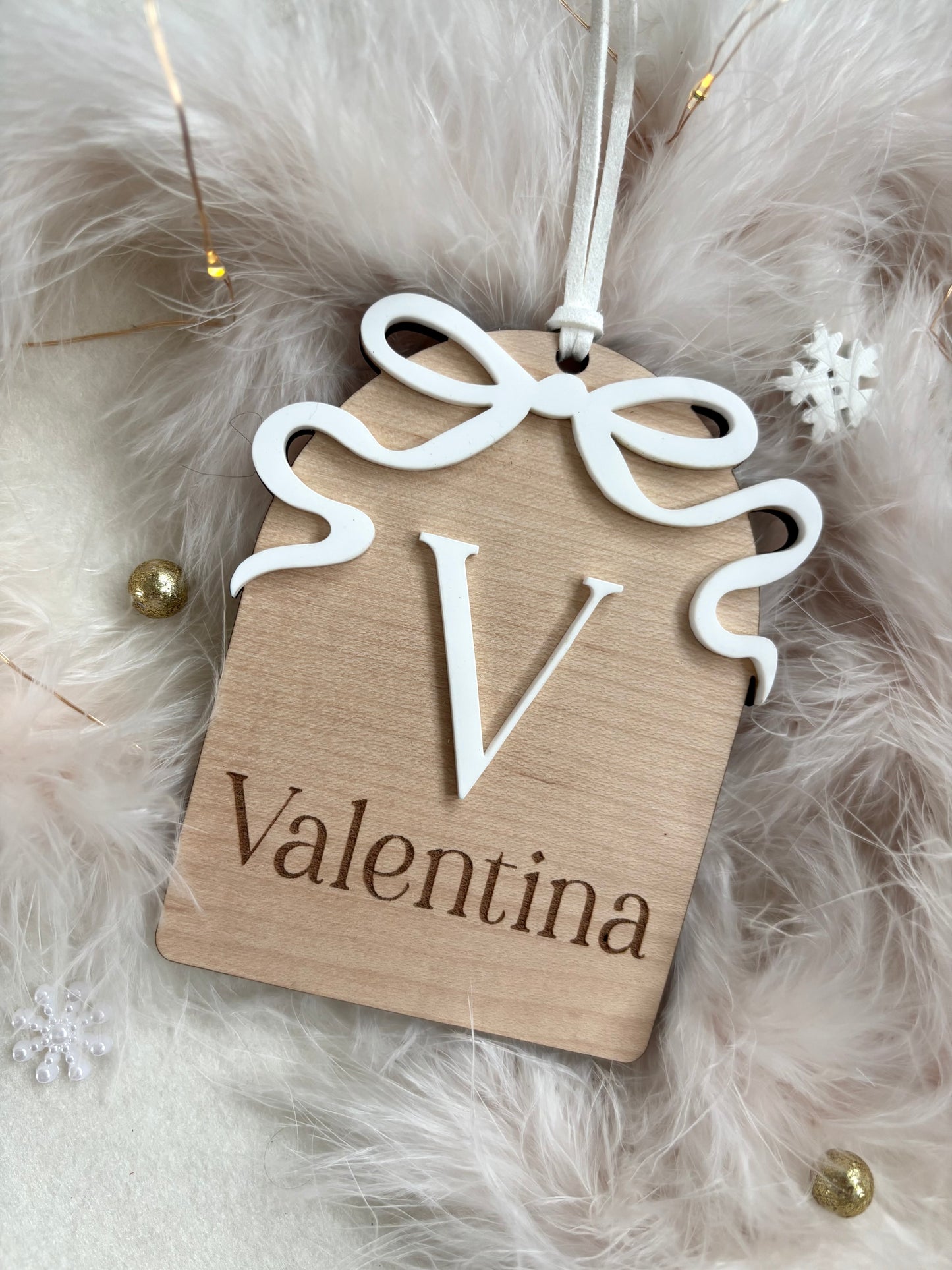 Personalised Bow Initial Bauble