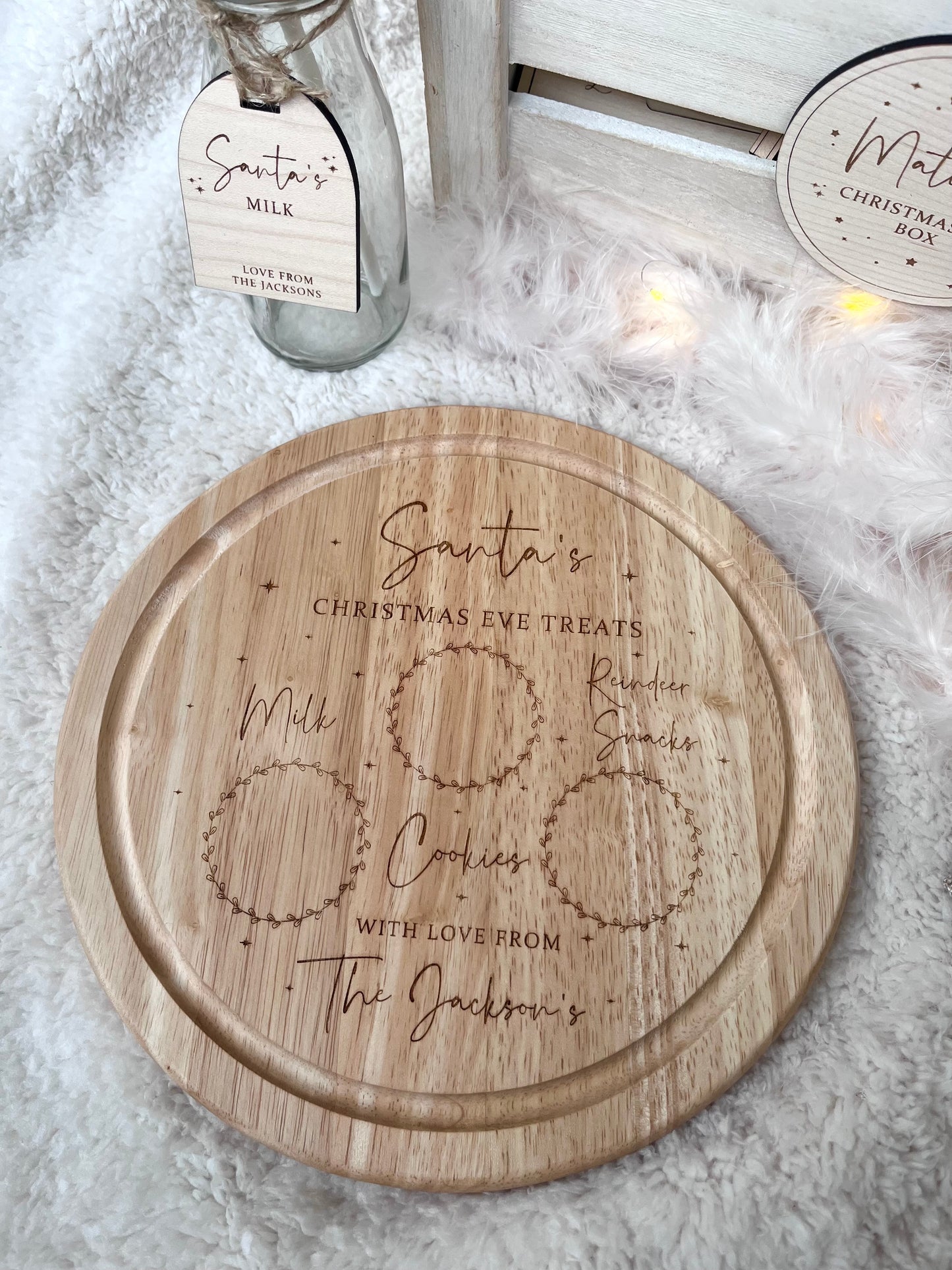 Personalised Christmas Eve Santa’s Treat Board Round