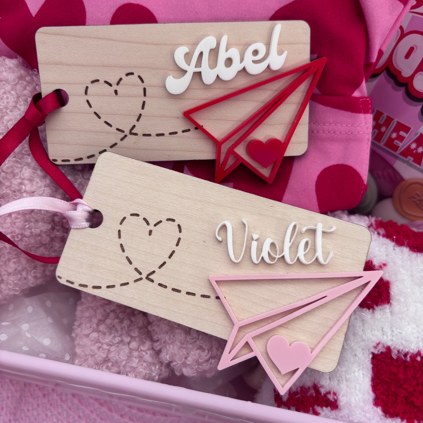 Valentines Paper Plane Tag