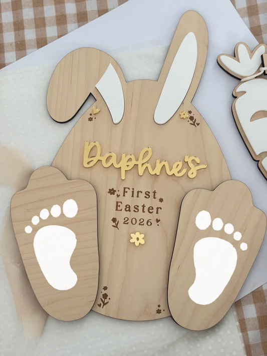 Easter Bunny Footprint Plaque