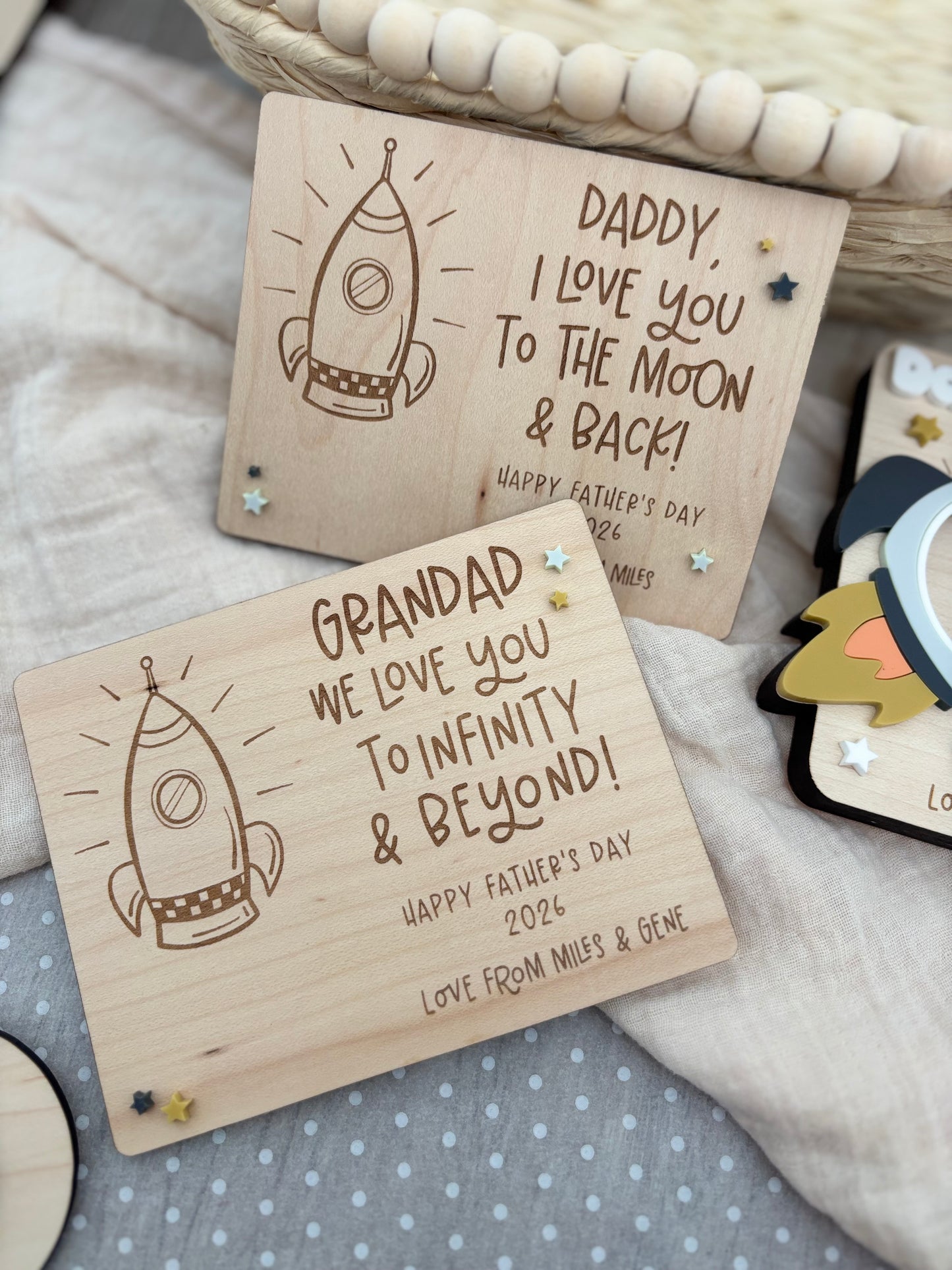 Father’s Day Love you to the Moon FingerPrint Magnet Gift
