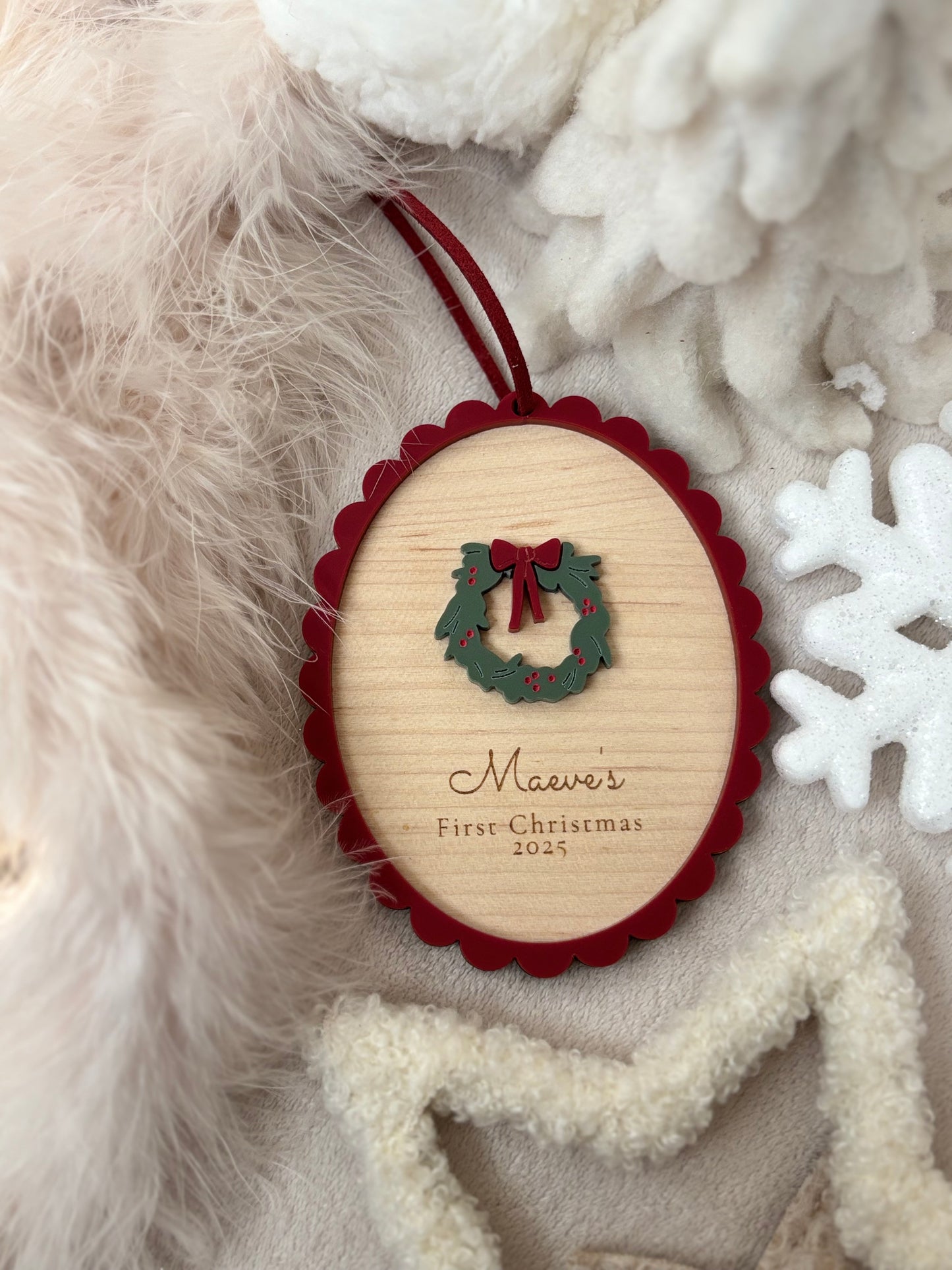 Personalised Scallop Christmas Tree - Wreath Bauble