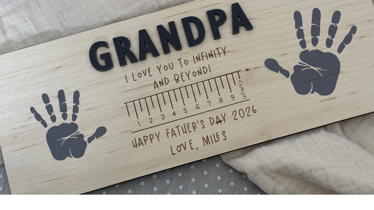 Personalised Father’s Day Handprint Plaque - Loved beyond measure