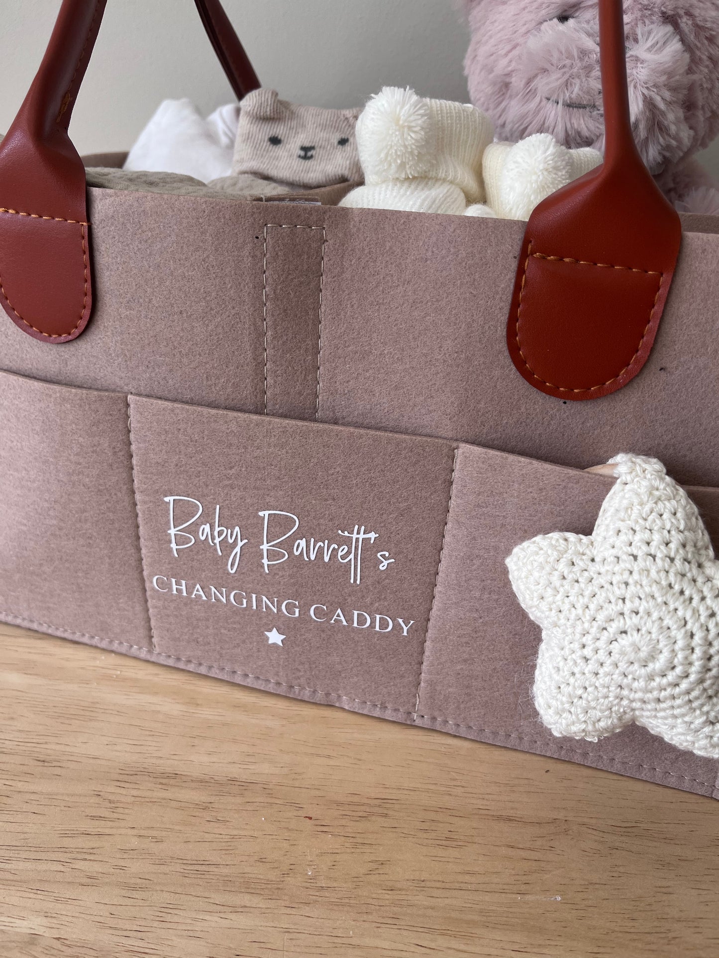 Personalised Changing Caddy - Beige