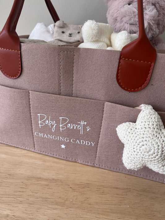 Personalised Changing Caddy - Beige