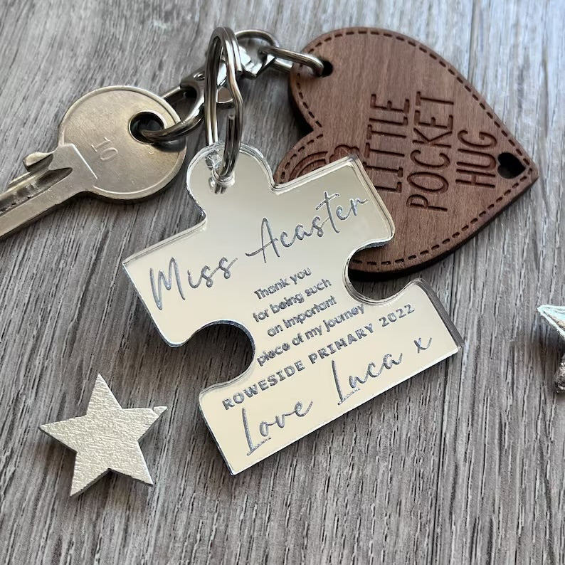 Personalised Teacher Puzzle Keyring