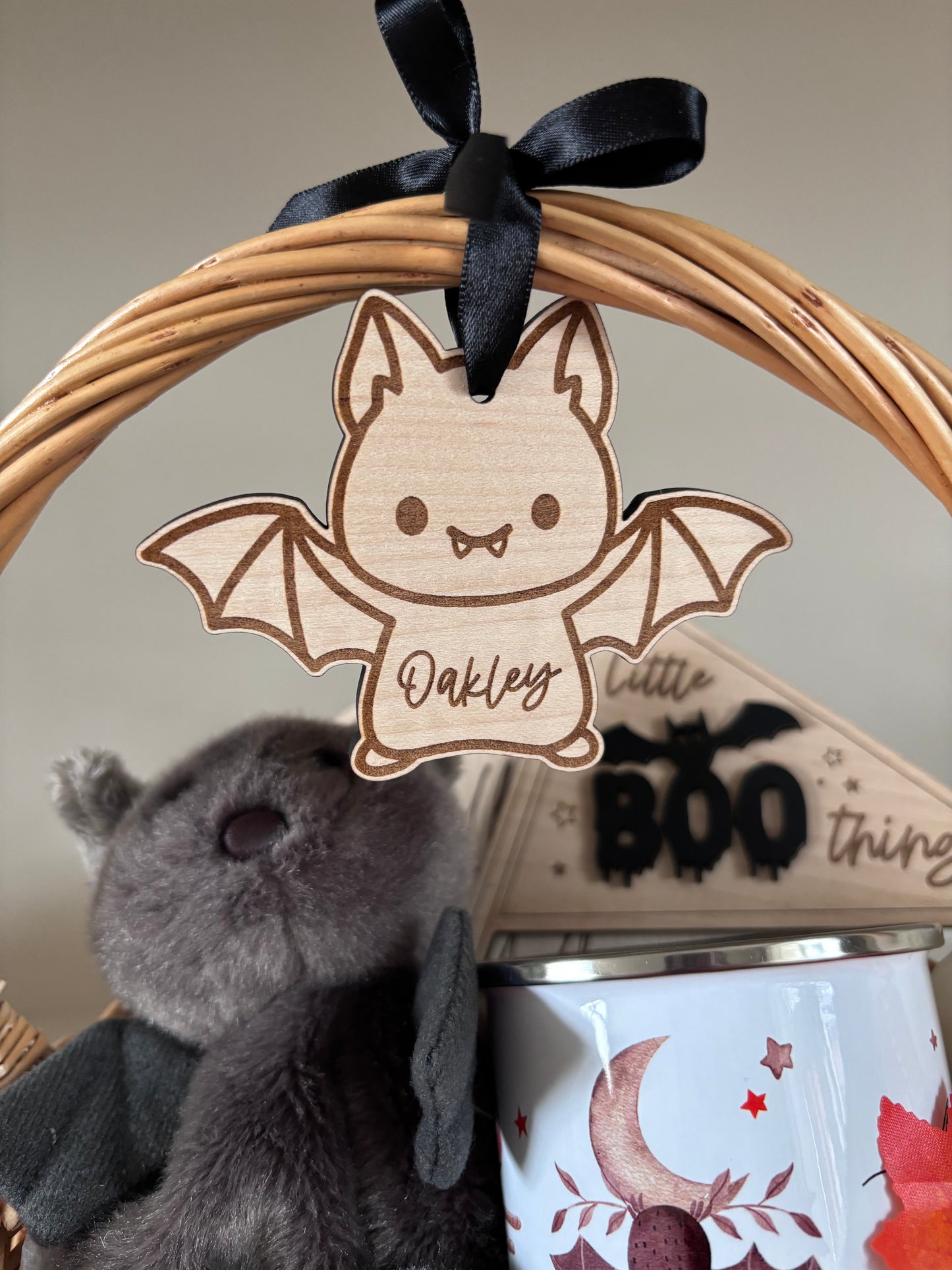 Personalised Bat Halloween Tag