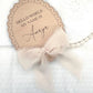 Hello World Baby Name Plaque with Chiffon Ribbon