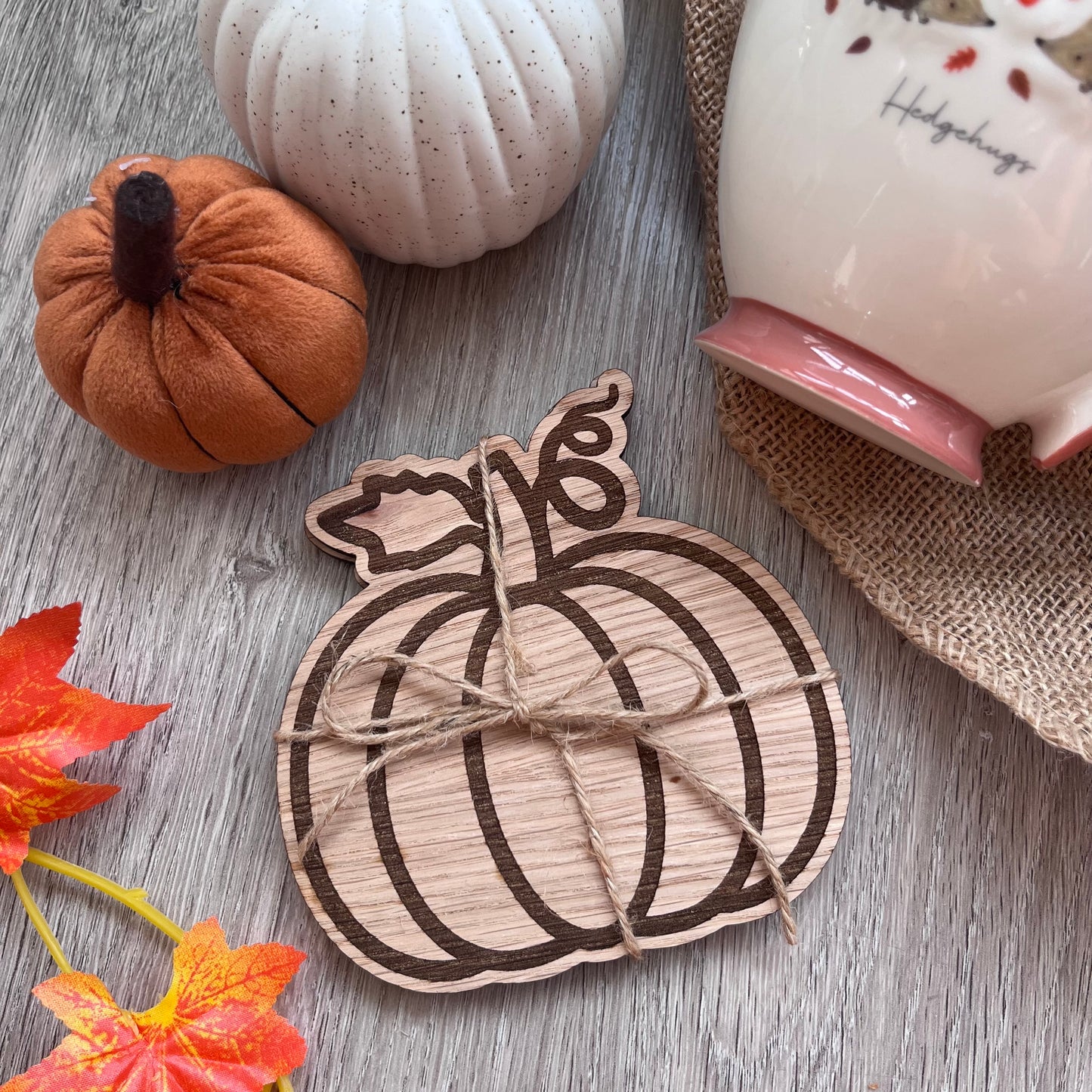 Wooden Pumpkin Coasters