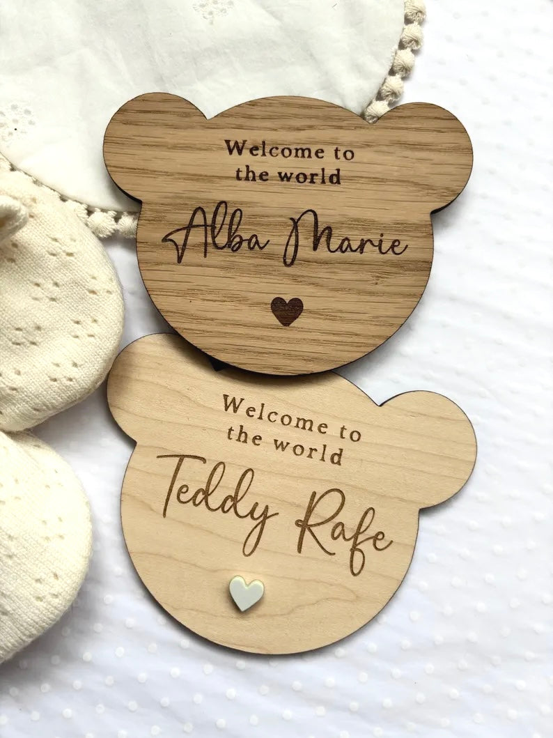 Teddy Name Announcement Plaque