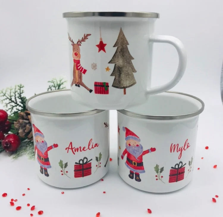 Personalised Santa & Rudolf Mug & Treat Bag