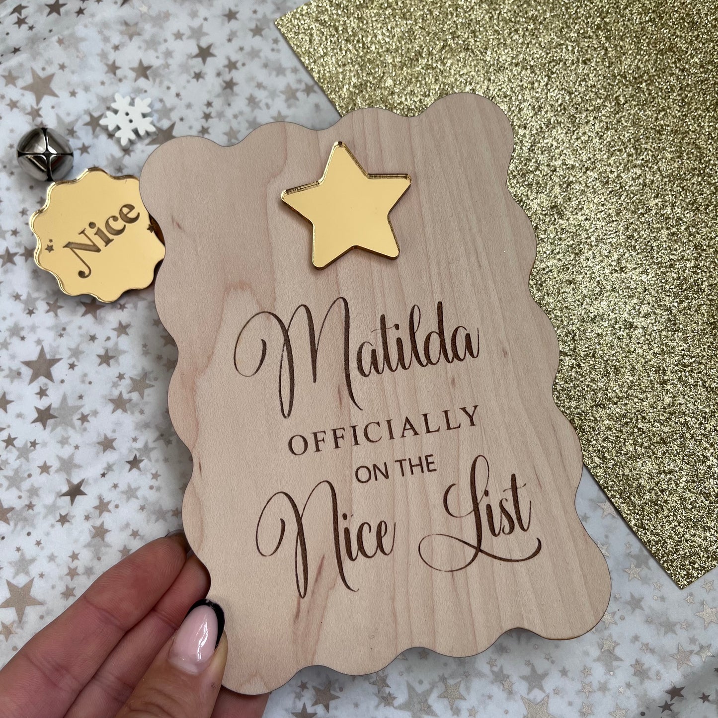 Nice List Star Personalised Plaque